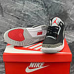 Чоловічі кросівки Nike Air Jordan Denim Black (чорні із сірим і червоним) модні демісезонні кроси PD7043 топ, фото 2