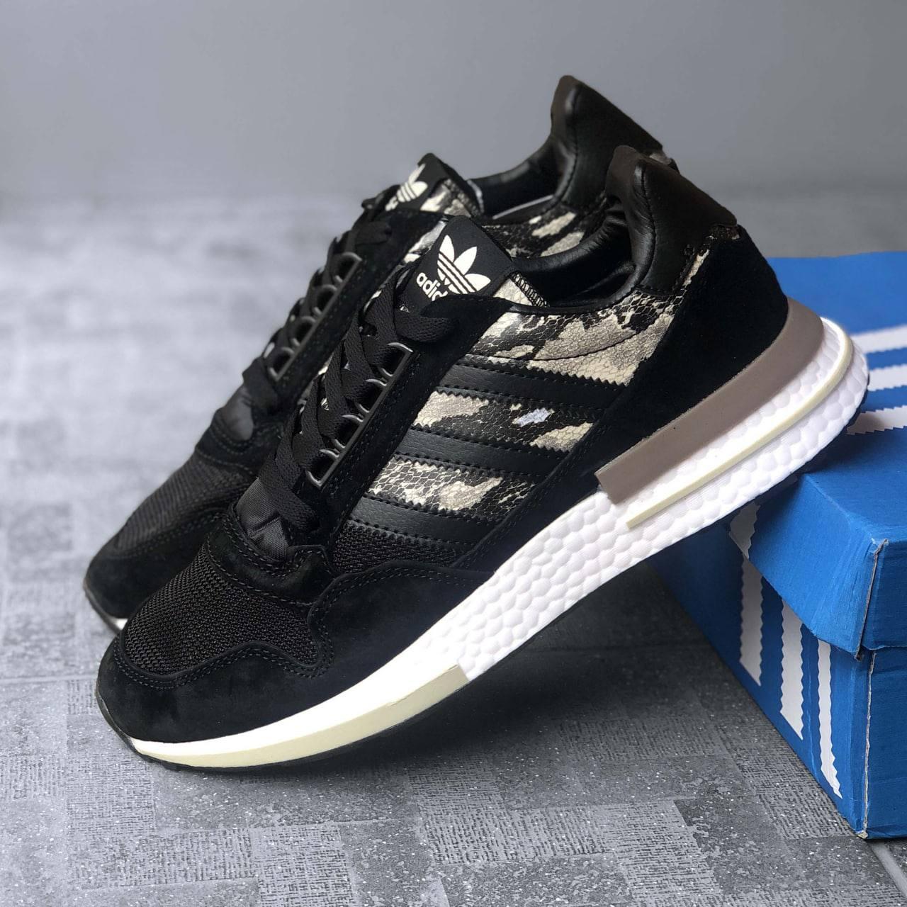 Чоловічі кросівки Adidas ZX 500 RM Black Camo (чорні з білим) класні демісезонні кроси PD7153 top, фото 1