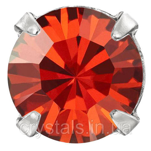 Пришивні стрази в цапах Preciosa (Чехія) ss16 Crystal Red Flame/срібло