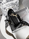 Жіноча сумка Крістіан Діор чорна Christian Dior Black натуральна шкіра, фото 4