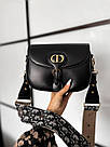 Жіноча сумка Крістіан Діор чорна Christian Dior Black натуральна шкіра, фото 2