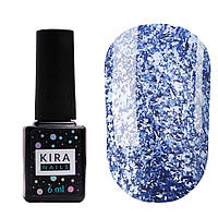 Гель-лак Kira Nails Shine Bright No010 (блакитний із блискітками), 6 мл