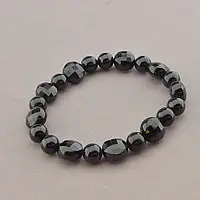 Браслет із натурального каменю Турмалін чорний 19 см