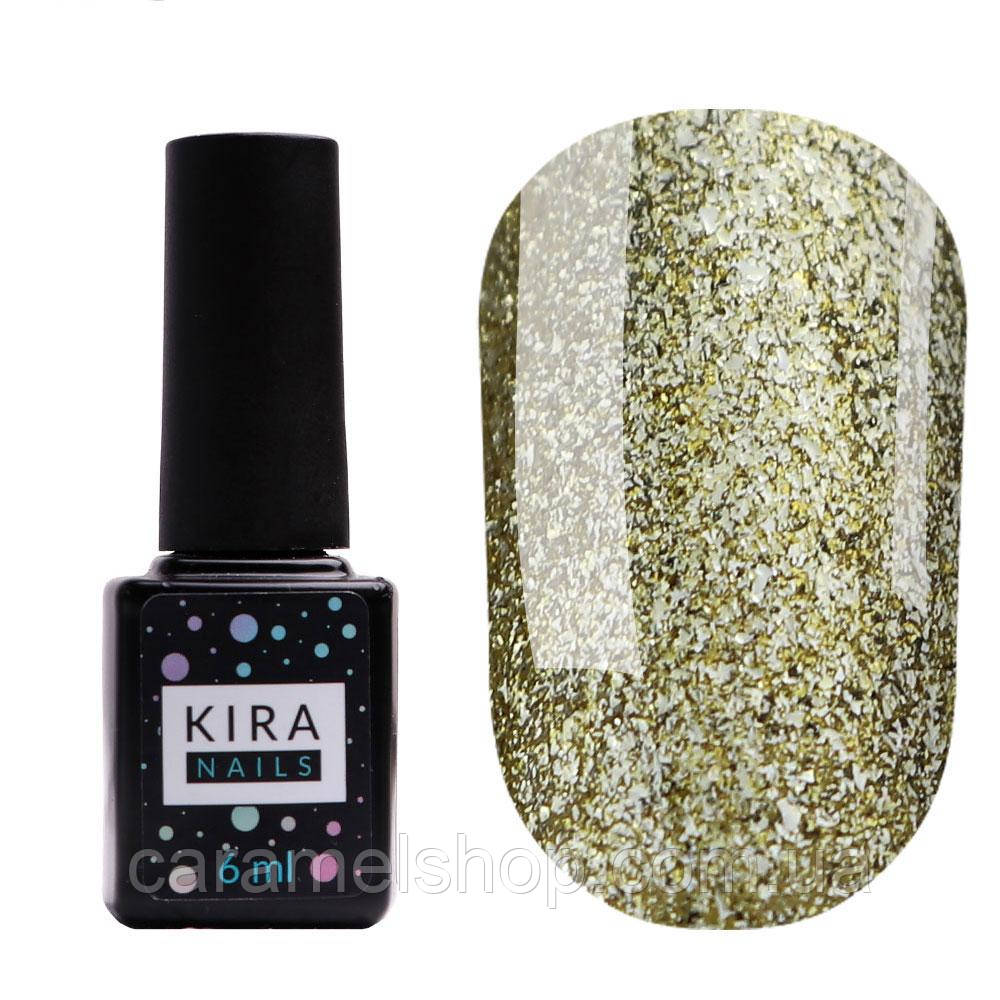 Гель-лак Kira Nails 24 Karat No004 (золото з великою кількістю блискіток), 6 мл