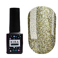 Гель-лак Kira Nails 24 Karat №004 (золото с большим количеством блесток), 6 мл