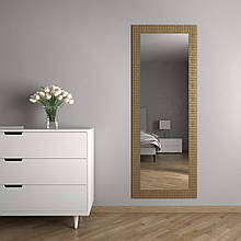 Дзеркало на стіну в золотистій рамі 176х66 Black Mirror для вітальні, зали