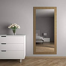 Настінне дзеркало в золотистій рамі | в повний зріст 176х86 | Black Mirror у салон краси