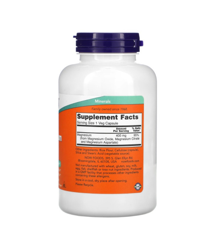 Now Foods, Магній в капсулах, Magnesium Caps, Магній, 400 мг, 180 ...