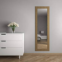 Дзеркало на стіну в золотій рамі 176х56 Black Mirror для ванної кімнати вологостійке