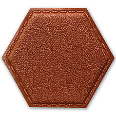 Декоративний шестикутник самоклеючий під шкіру помаранчевий 200x230мм (1103)