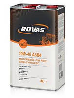 Напівсинтетична моторна олива Rovas 10w-40 A3/B4 4l