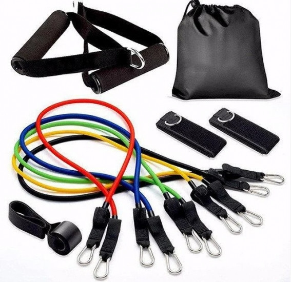 Набір еспандерів для фітнесу в чохлі 5 шт, фото 1