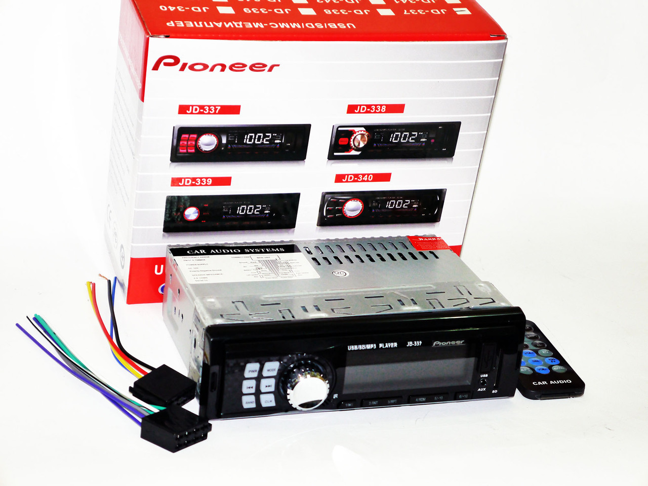 Автомагнітола JD-337 ISO USB+SD+FM+AUX+ пульт (4x50W)