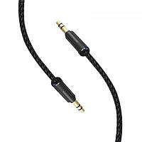 Аудіокабель SkyDolphin SR10 Neylon Wire 3.5 мм — 3.5 мм (M/M), 1 м, Black (AUX-000065)