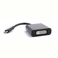 Адаптер Cablexpert USB Type-C — DVI (M/F), 0.15 м, чорний (A-CM-DVIF-01)