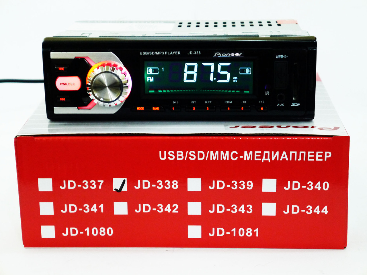 Автомагнітола JD-338 ISO USB+SD+FM+AUX+ пульт (4x50W)