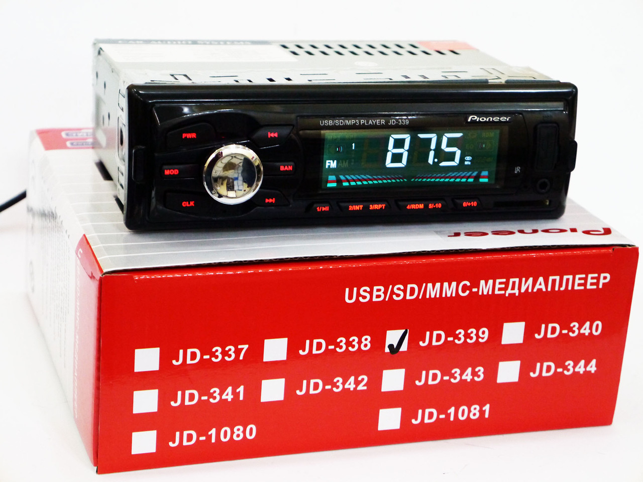 Автомагнітола JD-339 ISO Usb+Sd+Fm+Aux+ пульт (4x50W)
