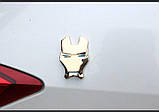 Металева 3д наклейка Залізна людина RESTEQ 6×4 см. Залізна людина металевий стікер Iron Man, фото 6