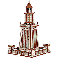 Конструктор, 3d пазл з дерева, навчальна, розвиваюча іграшка, гра, Олександрійський маяк-2