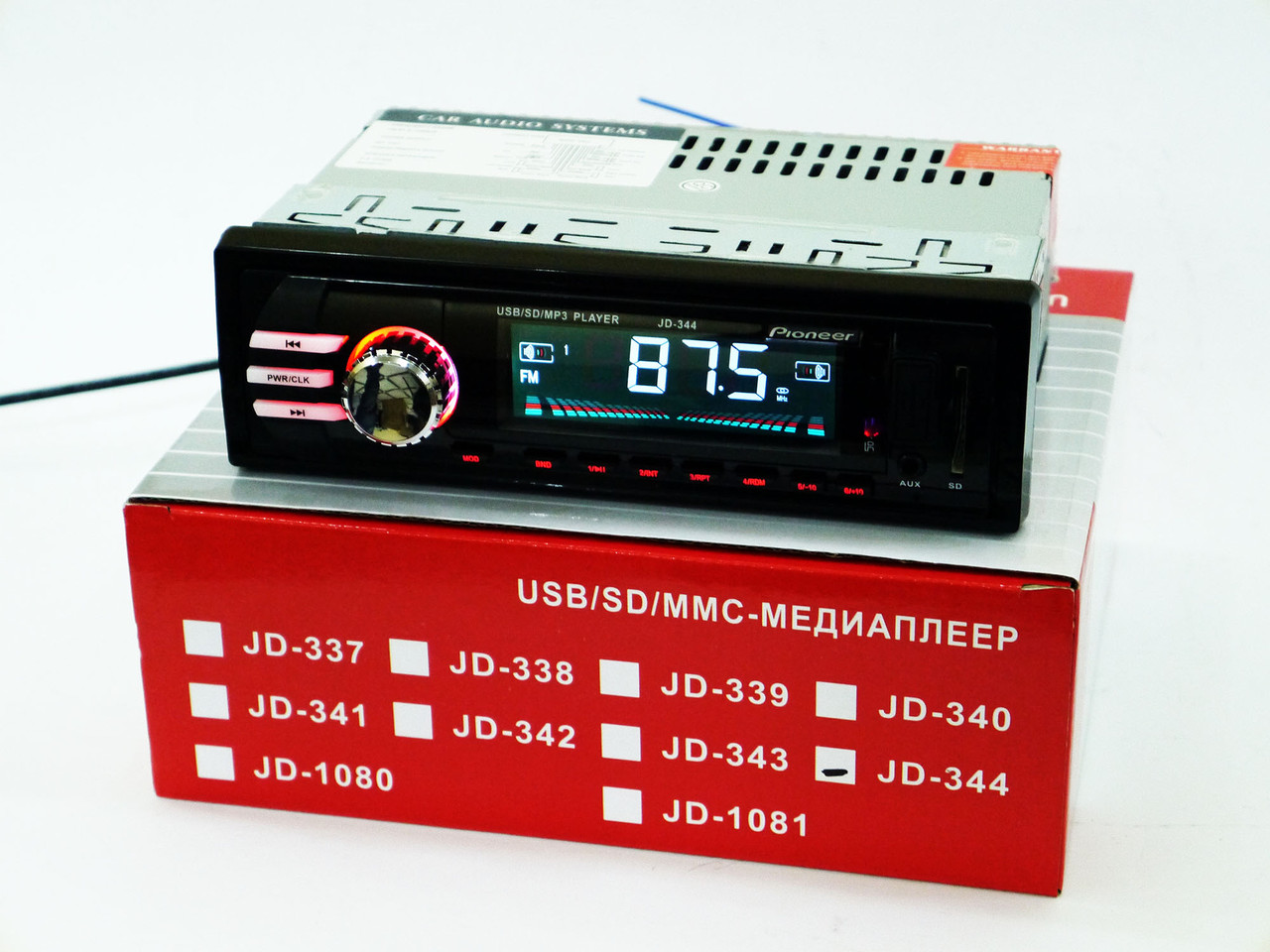 Автомагнітола JD-344 ISO USB+SD+FM+AUX+ пульт (4x50W)