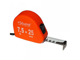 Рулетка 7,5 м Х 25 мм, автостоп, Soft Touch Sturm! 3100203 (зчитувати опис)