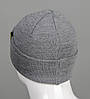 Подвійна вязана шапка з відворотом без підкладки Nord (22230), Cірий, фото 2