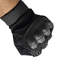 Черные тактические защитные перчатки увеличенного размера