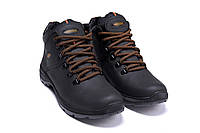 Мужские зимние кожаные ботинки черные с мехом 43