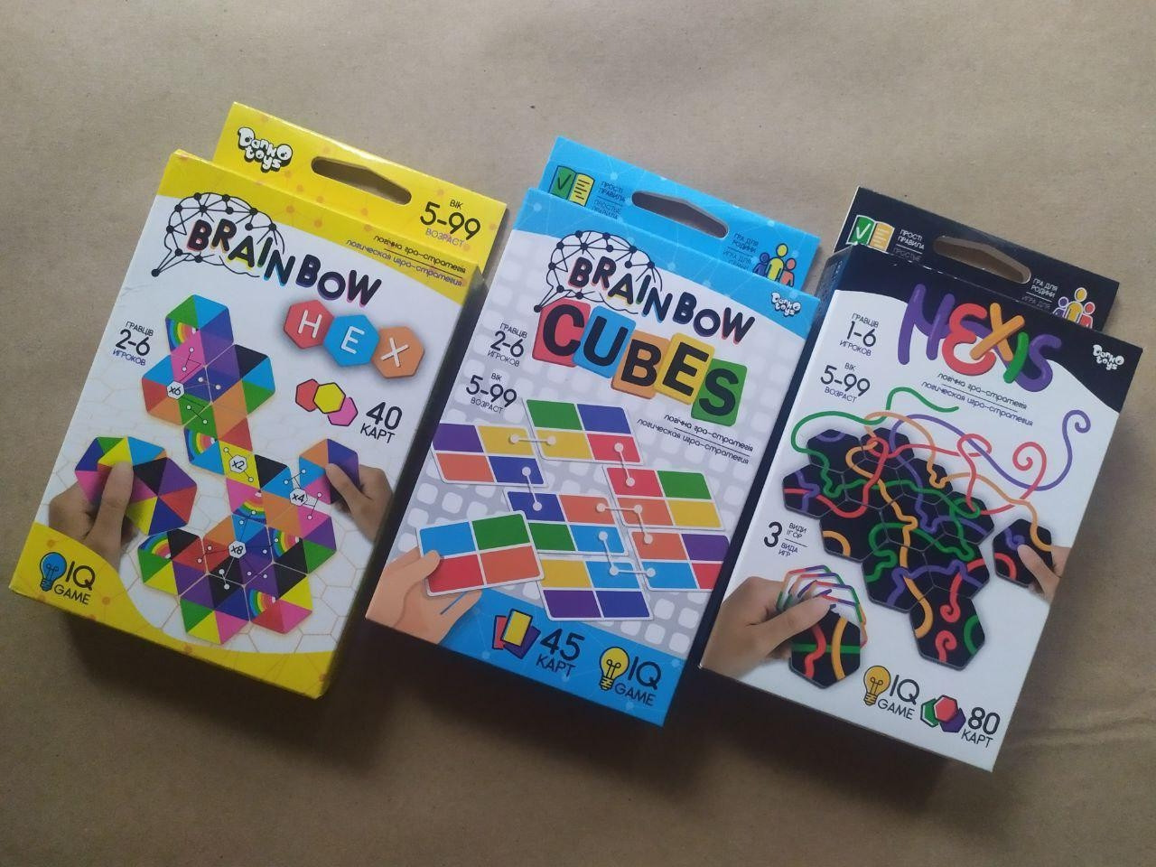 Комплект мініігор Danko Toys Brainbow Hex, Brainbow Cubes, Hexis
