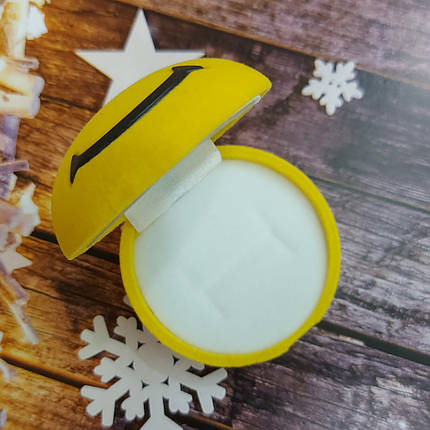 Смайл, посмішка футляр оксамитовий бархатний для каблучки, фото 2