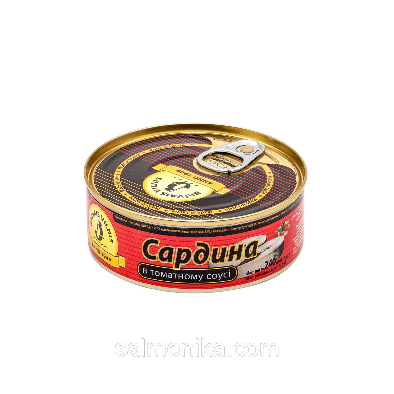 Сардіна в томатному соусі 240 гр. Brivais Vilnis (Брівайс Вілніс)