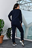 Трикотажний утеплений прогулянковий батальний спортивний костюм великих розмірів (р.48-56). Арт-1320/37, фото 4
