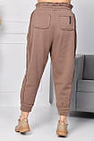 Трикотажні жіночі спортивні штани великих розмірів на флісі з манжетами (р.48-56). Арт-1326/37, фото 2