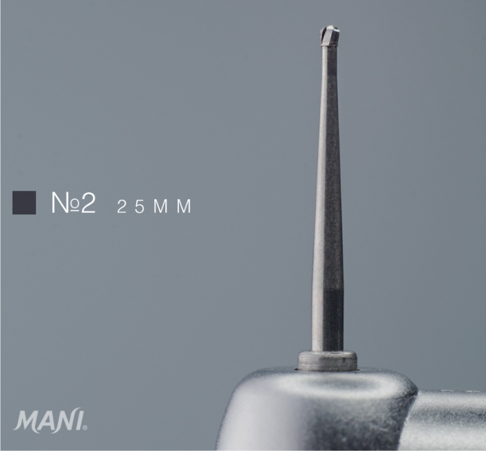Хірургічний бор 25мм №2, сферичної форми, оригінал (Mani), фото 1