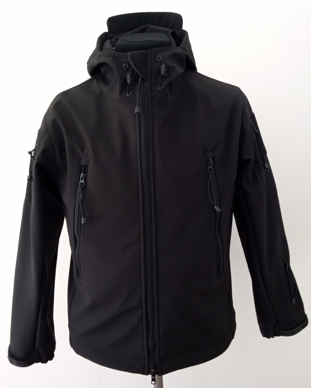 Куртка чоловіча тактична з липучками під шеврони Soft Shell black