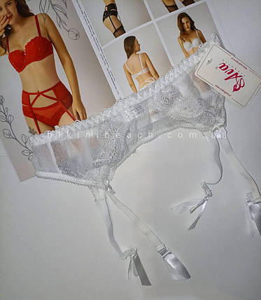 Пояс для панчох білий мереживний Ava Lingerie AV-1156, фото 2