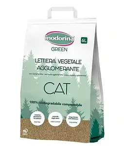 Біорозкладний наповнювач туалетів для котів та кошек Inidorina Lettiera Vegetale 6 л