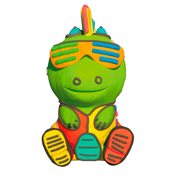 Набір легкого стрибучого пластиліну Pino Friend Роккі TM Moon Light Clay 70058 фігурка дракончик ОКТО