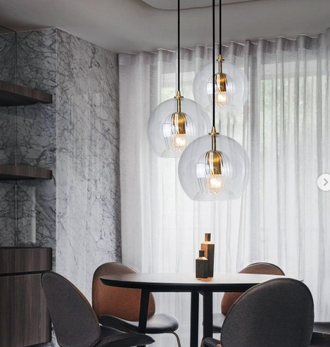 Вишуканий підвісний світильник в діаметрі 20/25 см з прозорим подвійним плафоном, фото 1