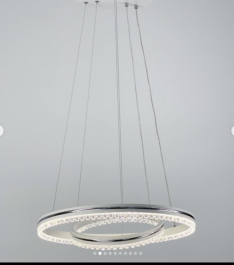 Світлодіодний підвісний світильник на 3 або 2 кільця в корпусі метал: білий та coffee, фото 1