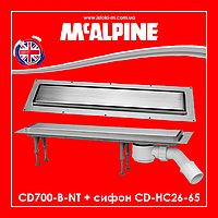 Линейный трап для душа 700мм CD700-B-NT + сифон CD-HC26-65 McAlpine