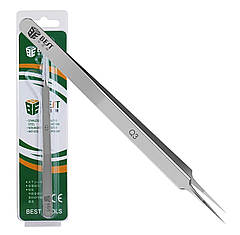 Пінцет BEST професійний BST-Q3 із нержавіючої сталі прямий гострий лабораторний