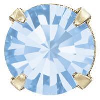 Пришивні стрази в цапах Preciosa (Чехія) ss20 Aquamarine/золото