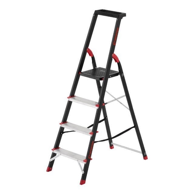 Драбина зі сталевого профілю на 4 щаблі ТМ "ІНТЕРТУЛ" (міцна та надійна), фото 1