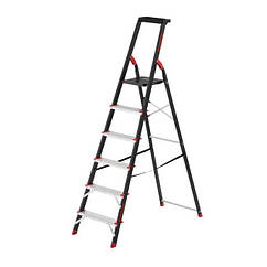 Драбина 1280 мм на 6 щаблів із такого профілю з лотком для інвентарю ТМ "ІНТЕРТУЛ" LT-0056