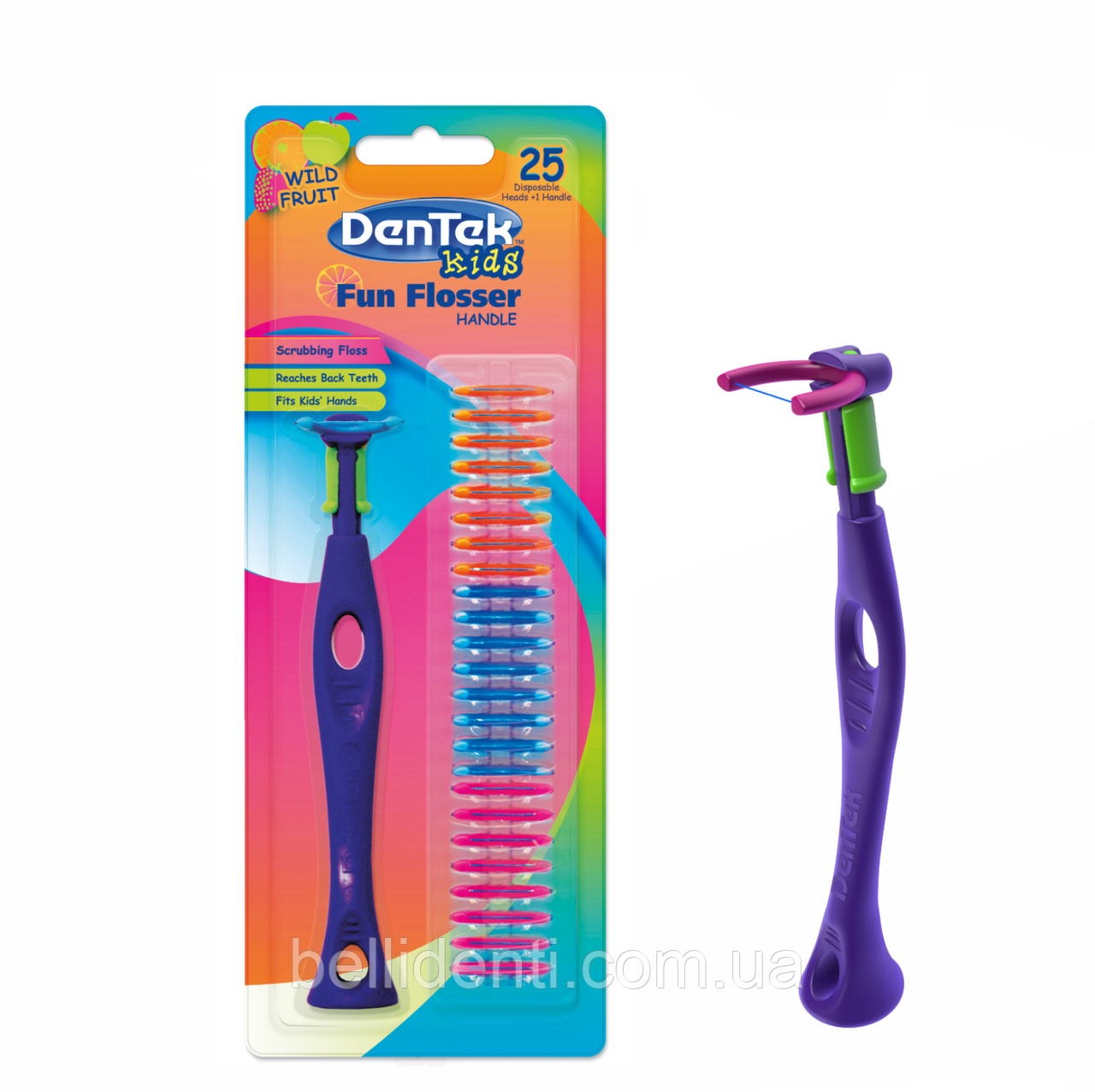 Дитячі флоси DenTek Kids з тримачем 25 шт