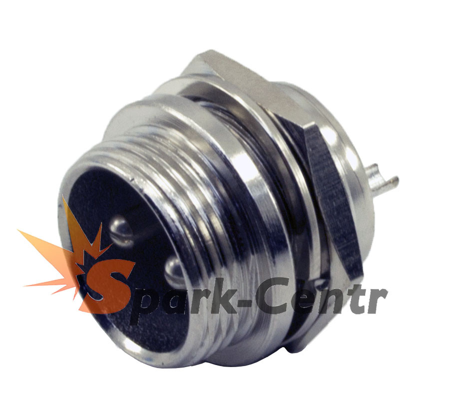 Роз'єм двохполюсний (2pin) панельний "папа" GX16-2B, фото 1