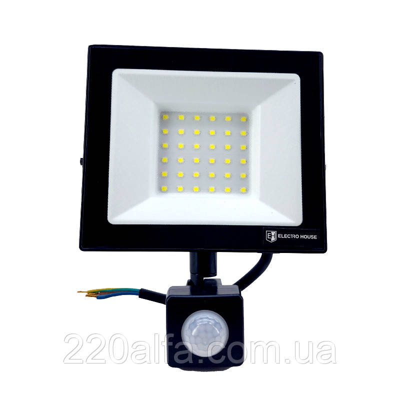 LED прожектор з д. руху 50 Вт 6500К 4500 Лм  IP65, фото 1