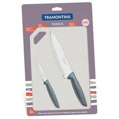 Набори ножів TRAMONTINA PLENUS grey н-р 3пр (ніж 76,178 мм, сплас.дост) Інд.бл (23498/614)