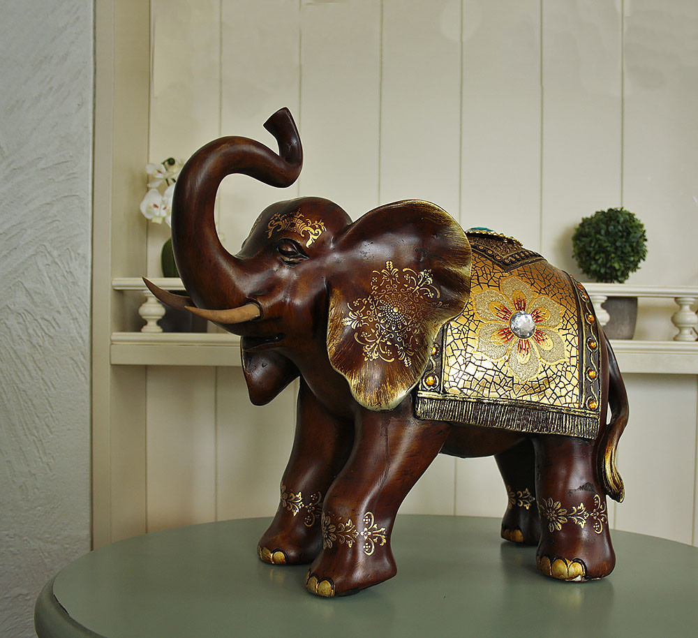 Фігура слона з квіткою, хобот до верху 35см Гранд Презент H2449-4D